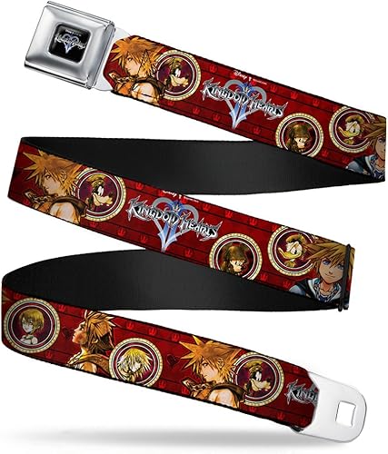 Cinturón de seguridad con hebilla KINGDOM HEARTS Sora PosesFriend Cameos 1.0 pulgadas de ancho 20-36 pulgadas de largo