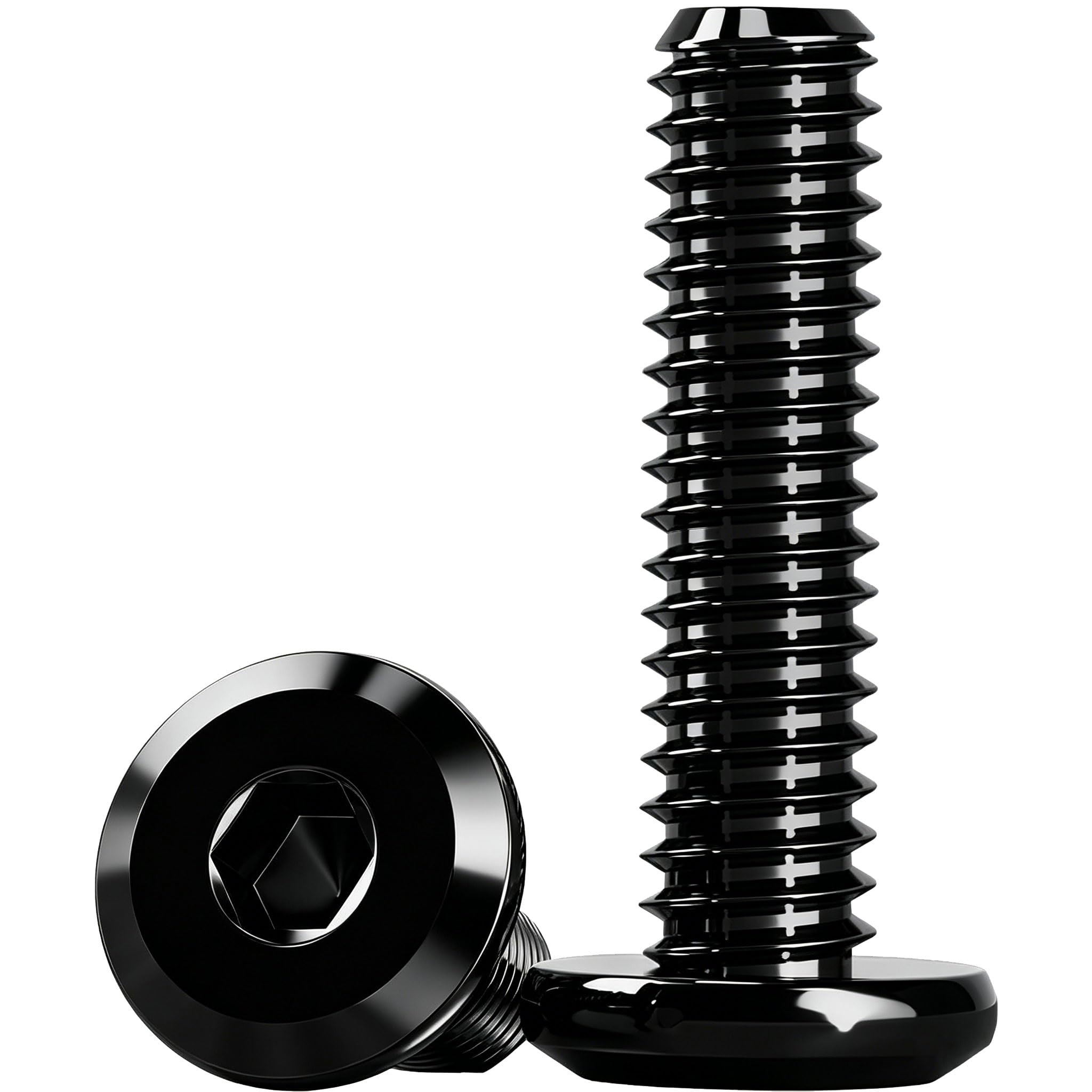 Humyu 20Pcs M4 Furniture Bolts Black, M4 x 20mm Flat Head Hex Socket Cap Screws Bolts, 304 Stainless Steel Bolts Fully Thread Machine Screws for Repair Industrial Electronic โ image 1
