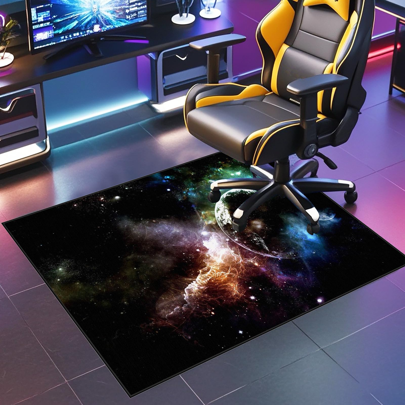 JaevKwzy Desk Chair Mat for Carpeted Floors Chair Mat Office Chair Mat for Hard Floor Gaming Chair Mat 130 x 160 cm Multi-Purpose Hard Floor Protector for Home and Office Non Slip Anti-scratch