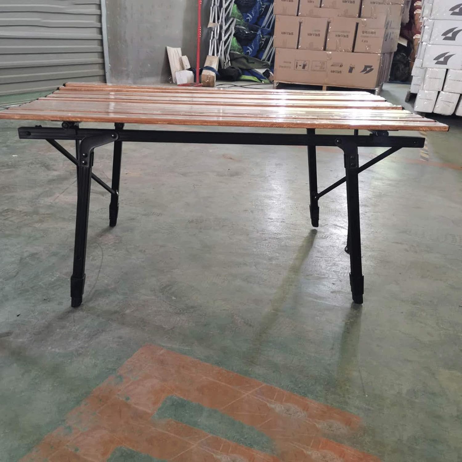 FACAI Outdoor Garden Folding Table for Indoor Outdoor Garden Picnic Dinning BBQ,Portable Adjustable Height Camping Table,darkwoodgrain