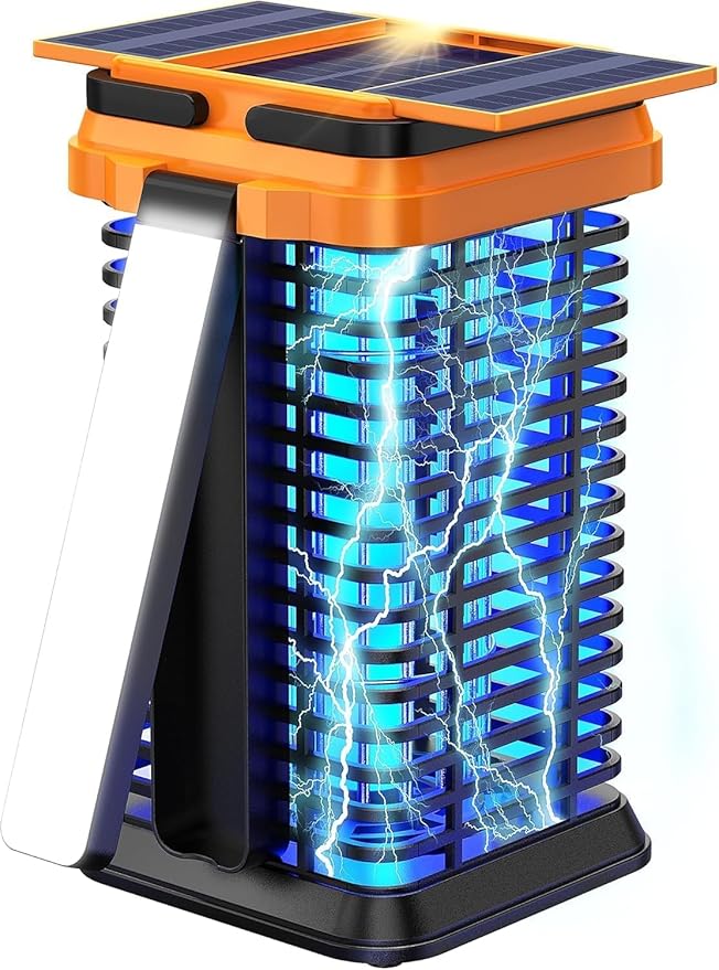 Solar Bug Zapper Outdoor Indoor, Mosquito Zapper with Dual-Mode Reading Lamp