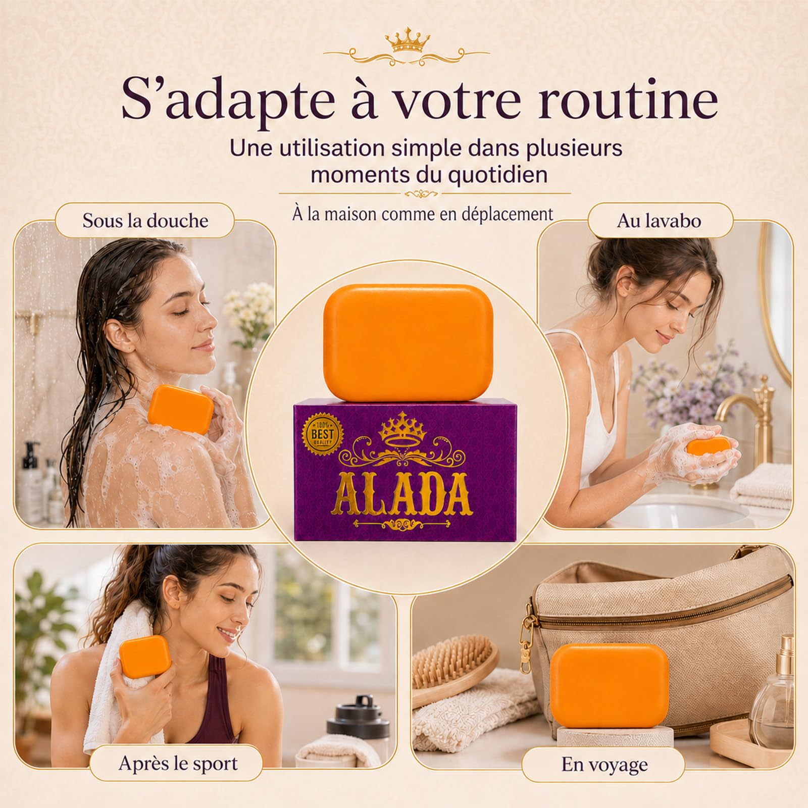 Aladasoap, Savon Aux Plantes Naturelles, Savon Éclaircissant À La Carambole, Soin Visage Et Corps Anti-Imperfections, 160g