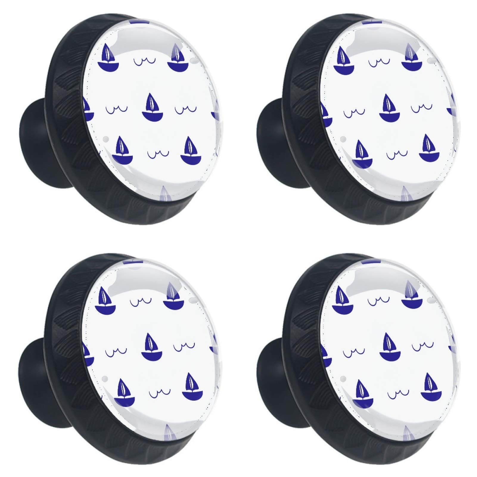 Boutons de meuble en verre blanc ronds au design intemporel