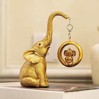 Sponsored Ad - Elephant Statue For Home Decor.Gold Elephant Decor For Living Room,Office,Shelf Decorations.Elephant Gifts For Women,Mom.Elephant Figurines Bring Good Luck,Health.Elephant Table Centerpiece Ornaments.