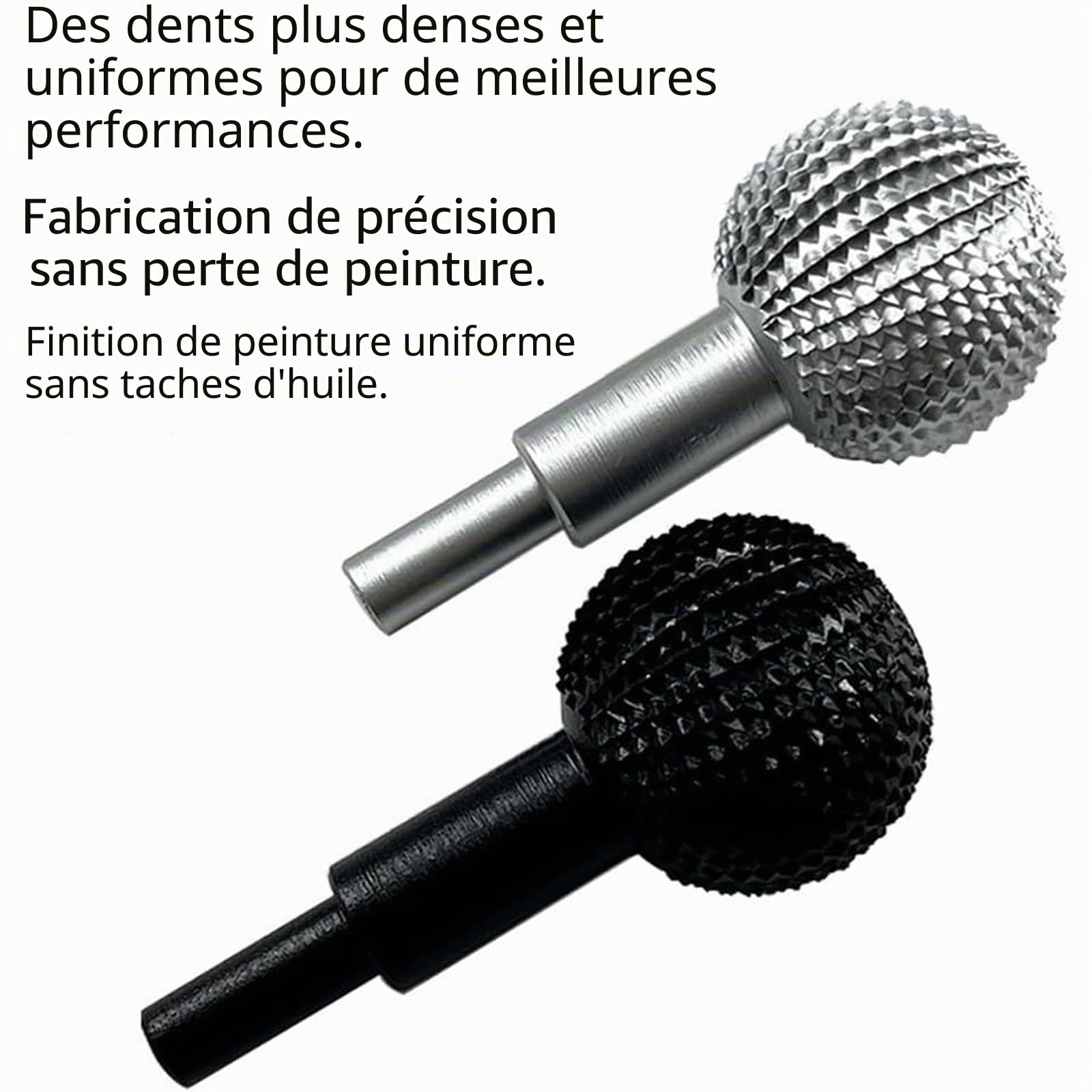 Gouge à bille pour sculpture sur bois, tête de ponçage à bille pour sculpture sur bois et ponçage, coupeur sphérique, diamètre 40 mm, râpe à bille (argenté)