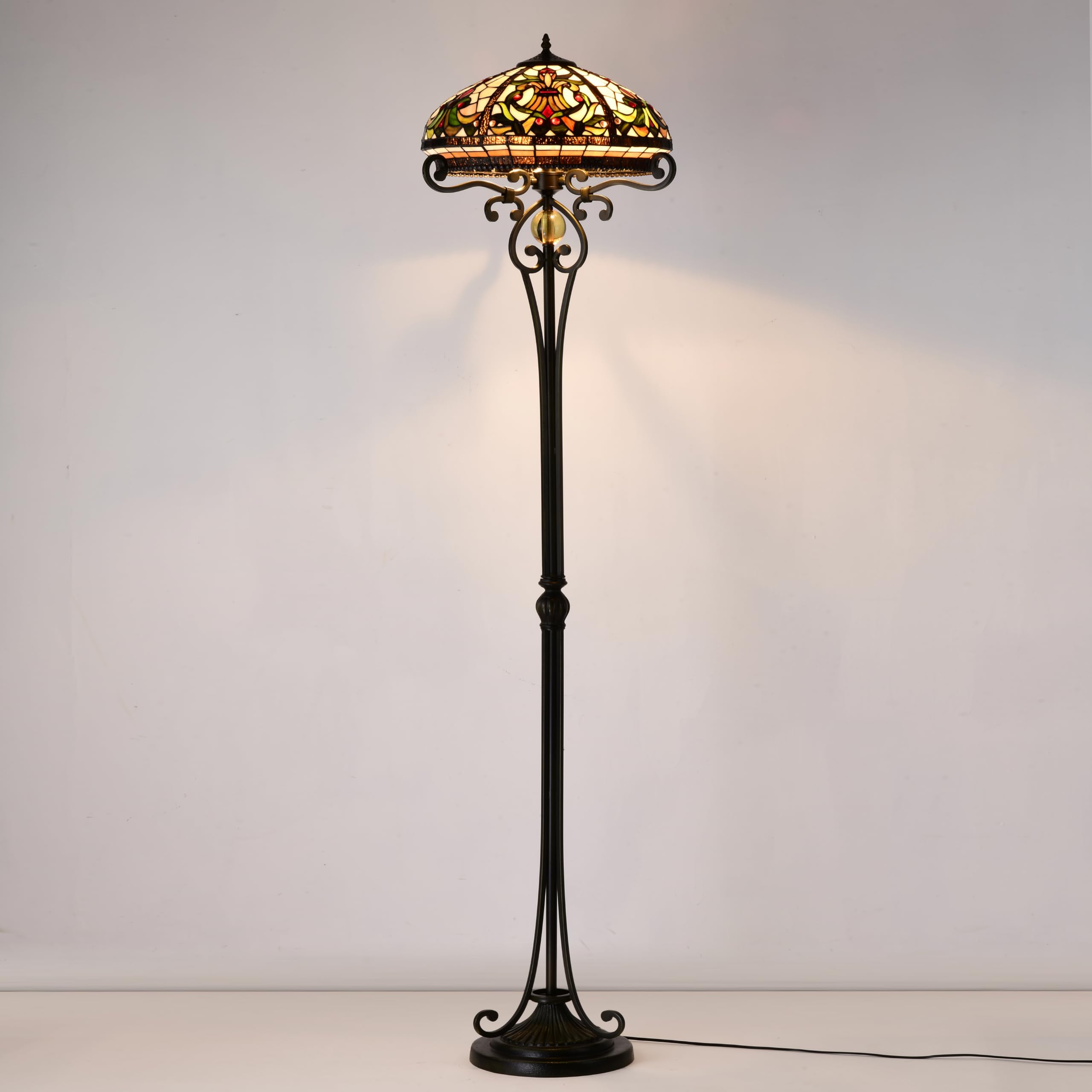Home Supplies Boheme Tiffany Style Floor Lamp Stained Glass Handmade Tiffany Lights Floor Lamps for Bedrooms, Living Room and Lounge 16x62 Inches WxH