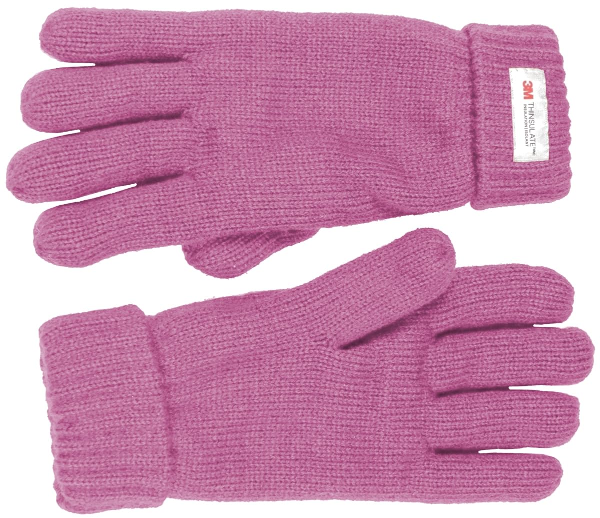 SSP Hats Ladies Knitted Gloves with Authentic Thinsulate™ Lining - Pink, One Size
