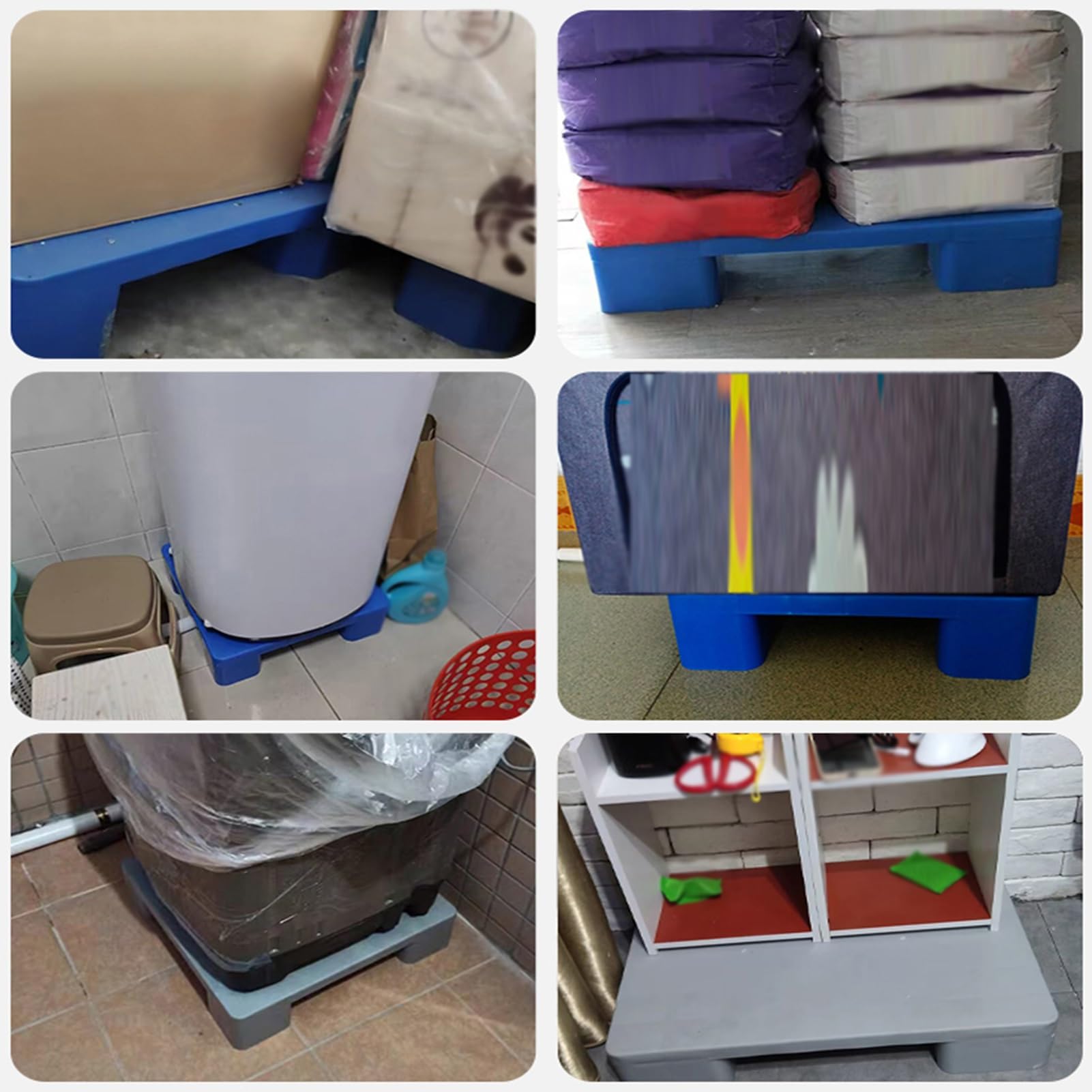 Pallet in plastica resistente, scaffale impermeabile per deposito per magazzini, piattaforma per spedizioni industriali (grigio, 1 pezzo, 59,9 x 50 x 11,9 cm), resistente all'usura, ideale per garage