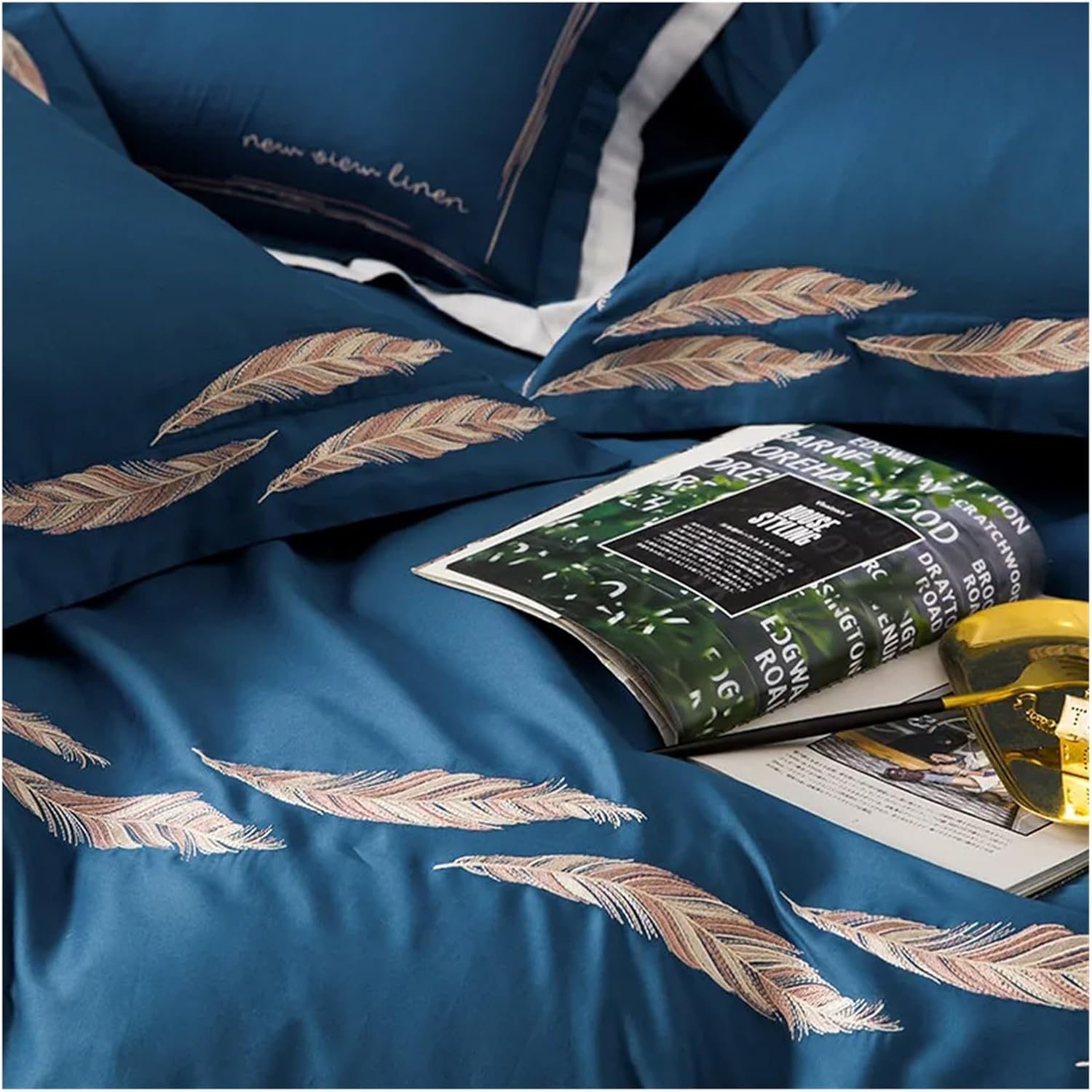 Bed, Bedding Set Egyptian Cotton Bedclothes Embroidery Bed Linens Duvet Cover Set Bed Sheet 4pcs, MM-102
