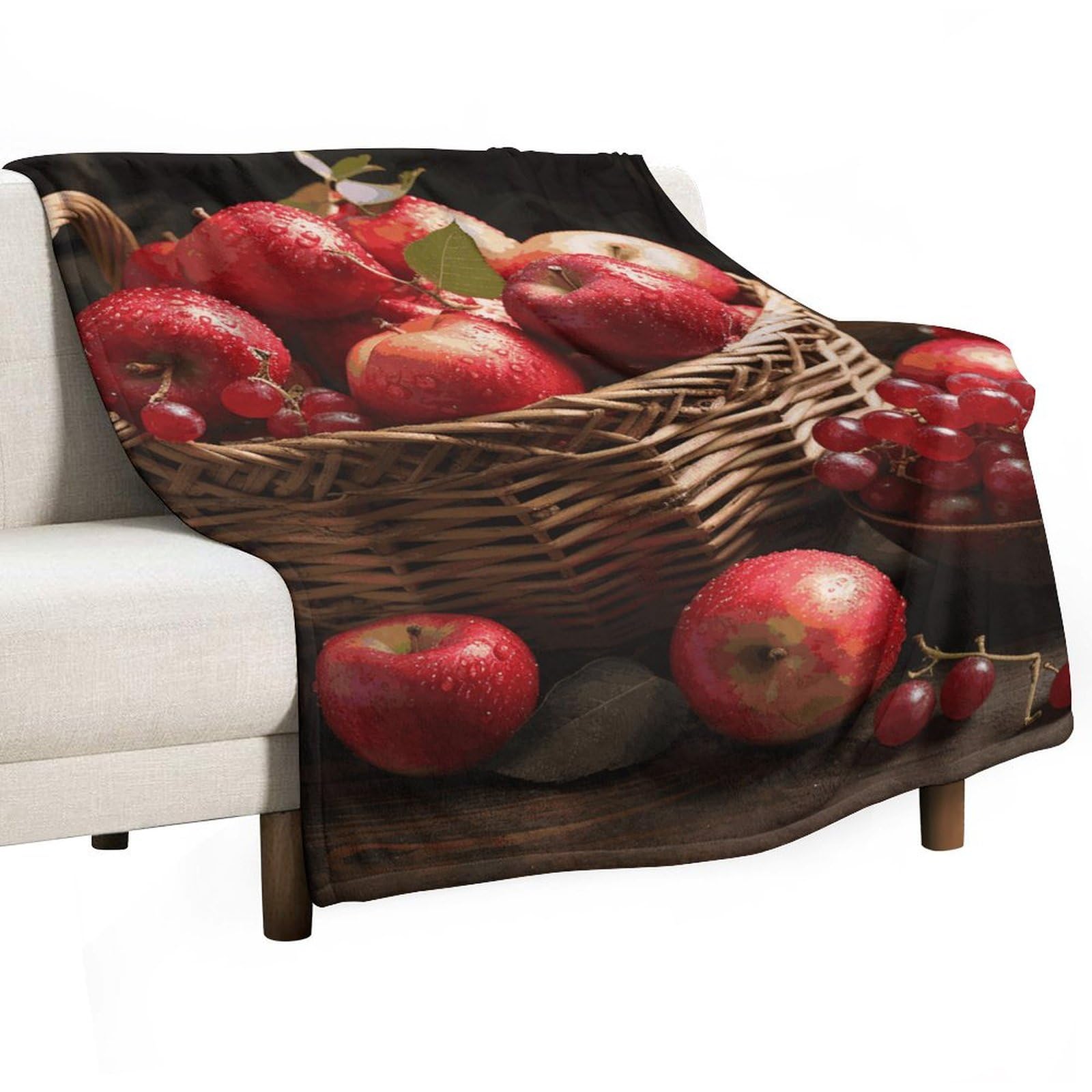 Couverture en flanelle plaid doux lit canapé voyage fruits rouges