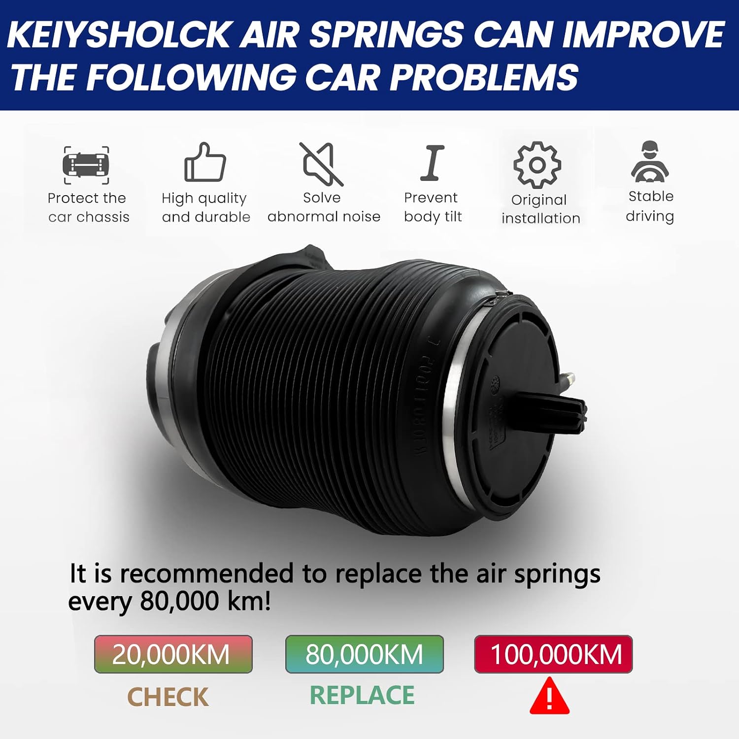Rear Left Air Suspension Spring Bags Replacement Compatible with 2011-2016 Bentley Mulsanne 3Y5616001B 3Y5616001F