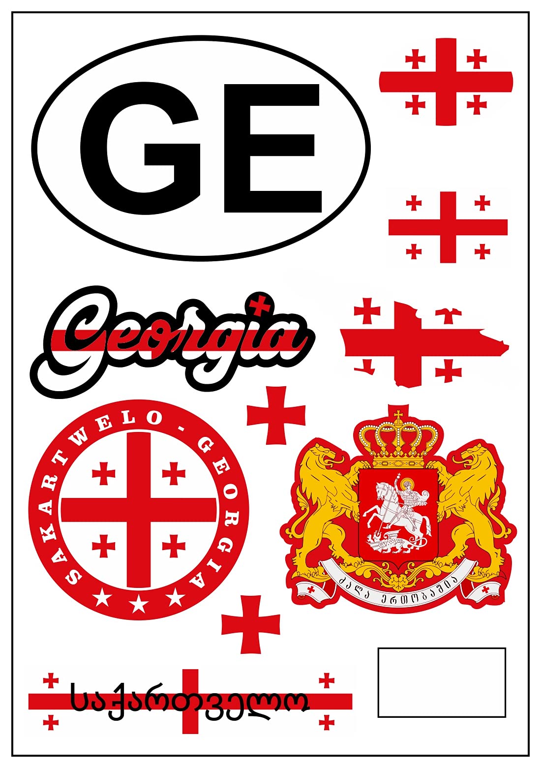 Georgia, adesivo per auto, moto, motociclista, bandiera decorativa AK