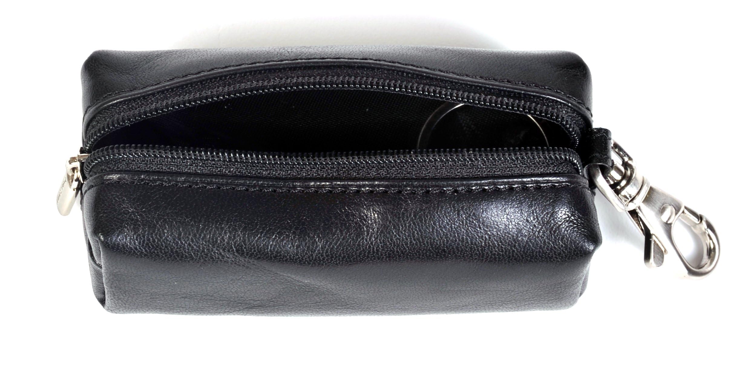 Tony Perotti Unisex Italian Bull Leather Zippered Pouch Key Case