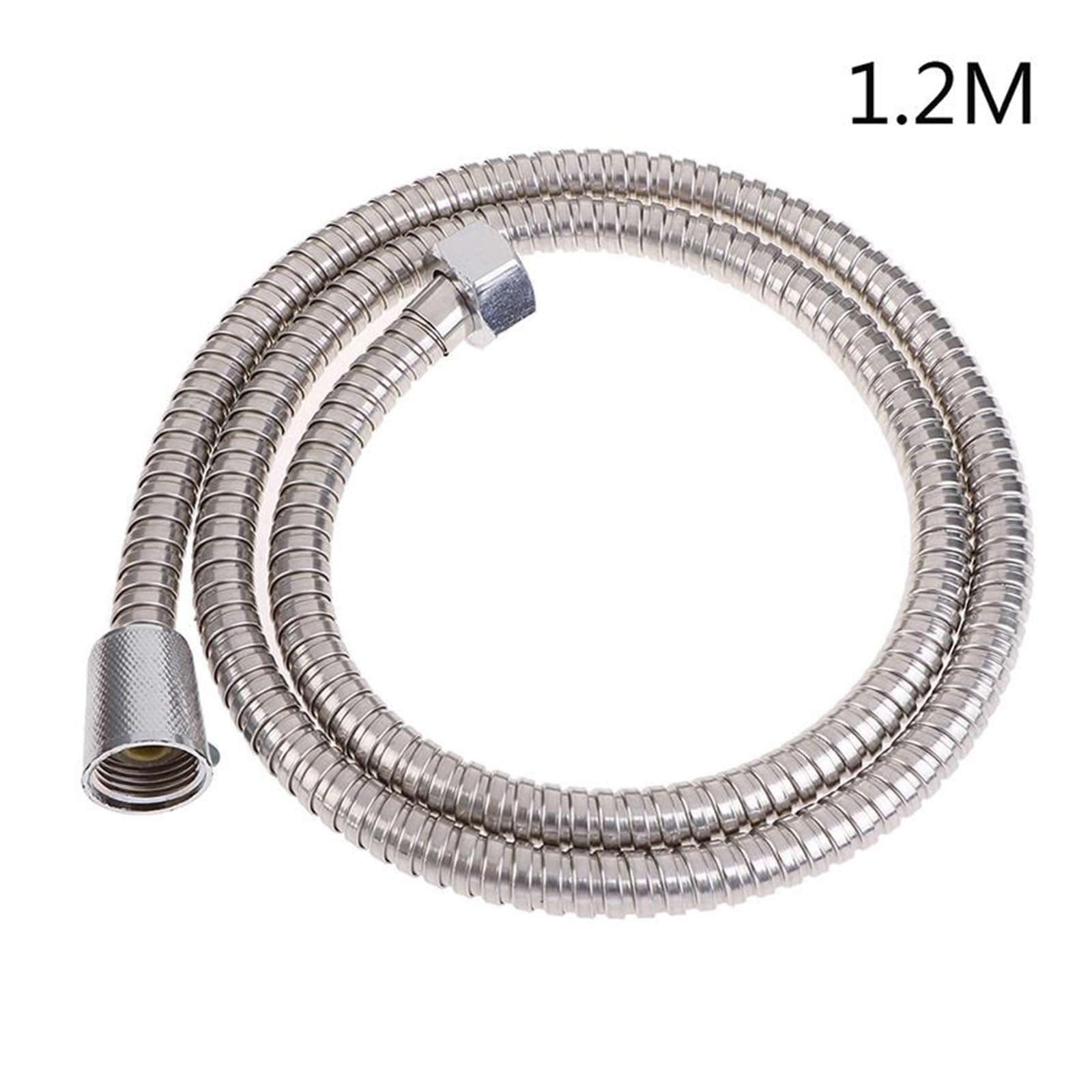 Manguera de ducha de acero inoxidable cromado, 120-150 cm (150 cm), flexible, antitorsión, ajuste universal para duchas de mano, fácil instalación