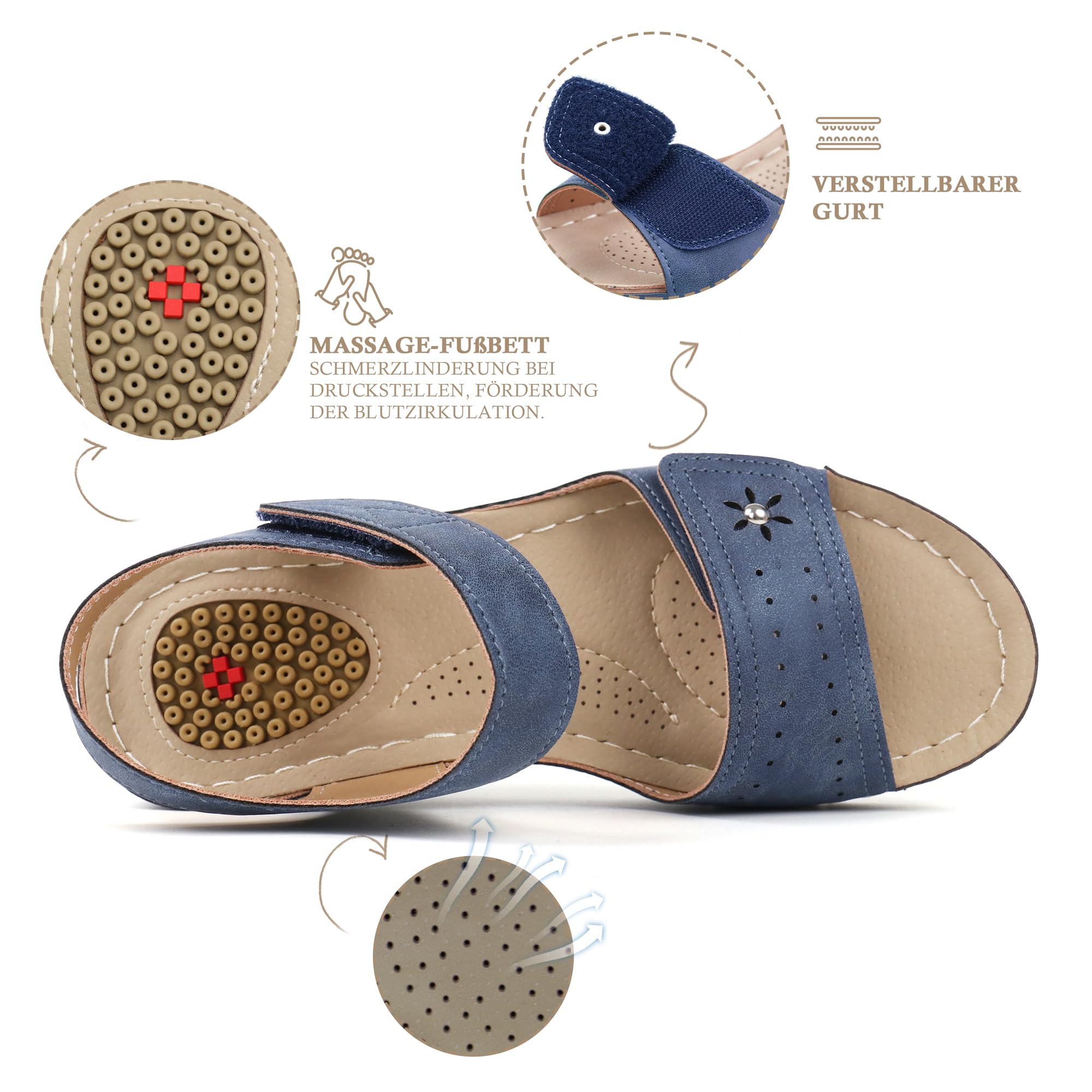 JABASIC Damskie sandały wysokie Arch ortopedyczne buty trekkingowe