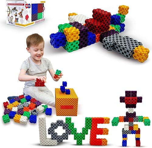 Miniatura 1 de Bloques de construcción de juguete para niños (96 piezas)  Juego de construcción STEM para niños y niñas de 3 a 12 años  Bloques de plástico