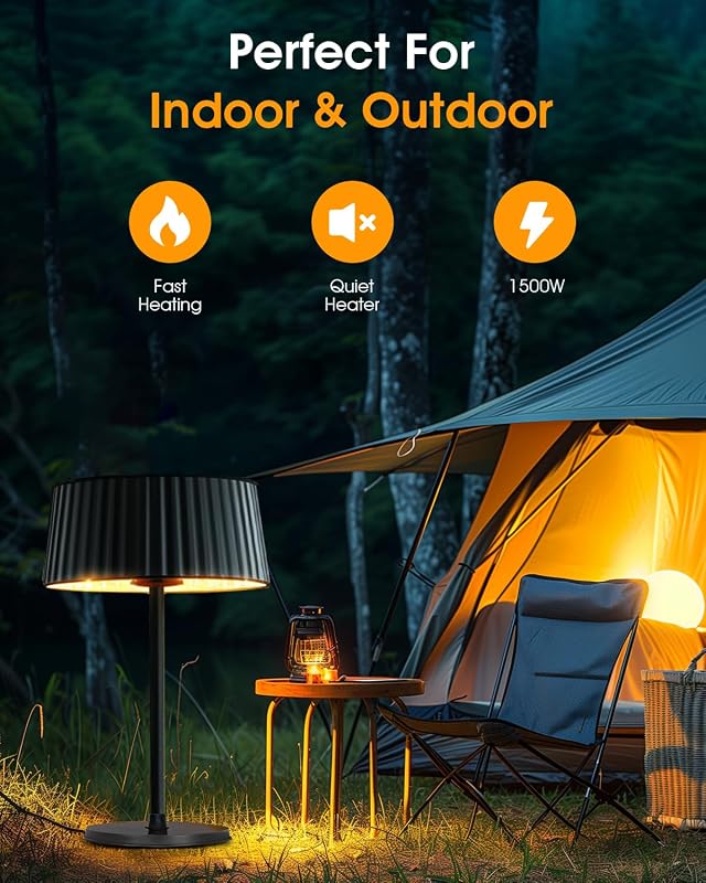 MOMOKOVA Electric Outdoor Patio Heater, 1500W Tabletop Infrared Heater image 2