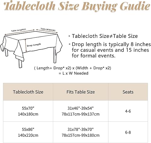 Miniatura 7 de AQOTHES Mantel de lino gris rústico de arpillera para cocina, comedor, mantel para mesas rectangulares, 55 x 70 pulgadas, 4-6 asientos