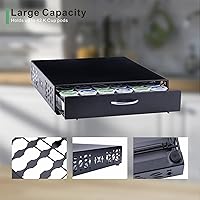 Vista 4 de Rice rat K Cup Pod - Cajón superior de hierro, soporte para cápsulas de café, compatible con almacenamiento de cápsulas, 42 K cup (negro)