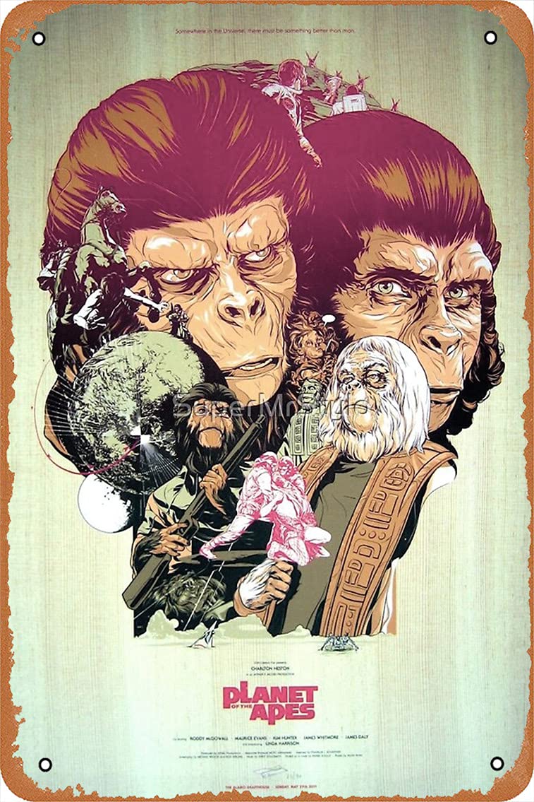NIUMOWANG Metal Sign - Planet of The Apes Tin Poster 12 X 8 Inches