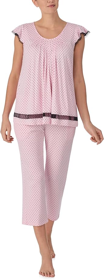 ELLEN TRACY Womens Pajama Top - Soft Stretch Jersey Short Sleeve Sleep Shirt Loungewear