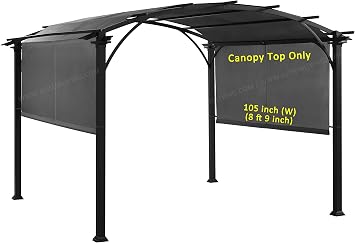 ALISUN Replacement Sling Canopy for 10 FT Pergola, Charcoal