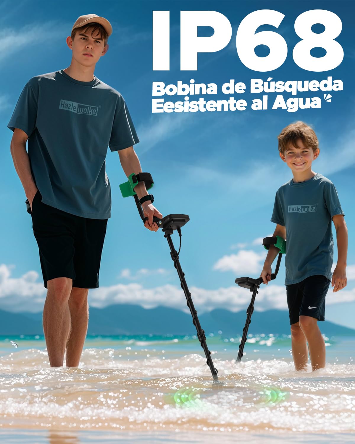 Detector de Metales para Adultos y Niños,Alta Precisión 10” Sumergible Bobina con Modos Todos los Metales y Disc, Niños y Principiantes Detector Metales de Oro, Jóvenes y Adolescentes