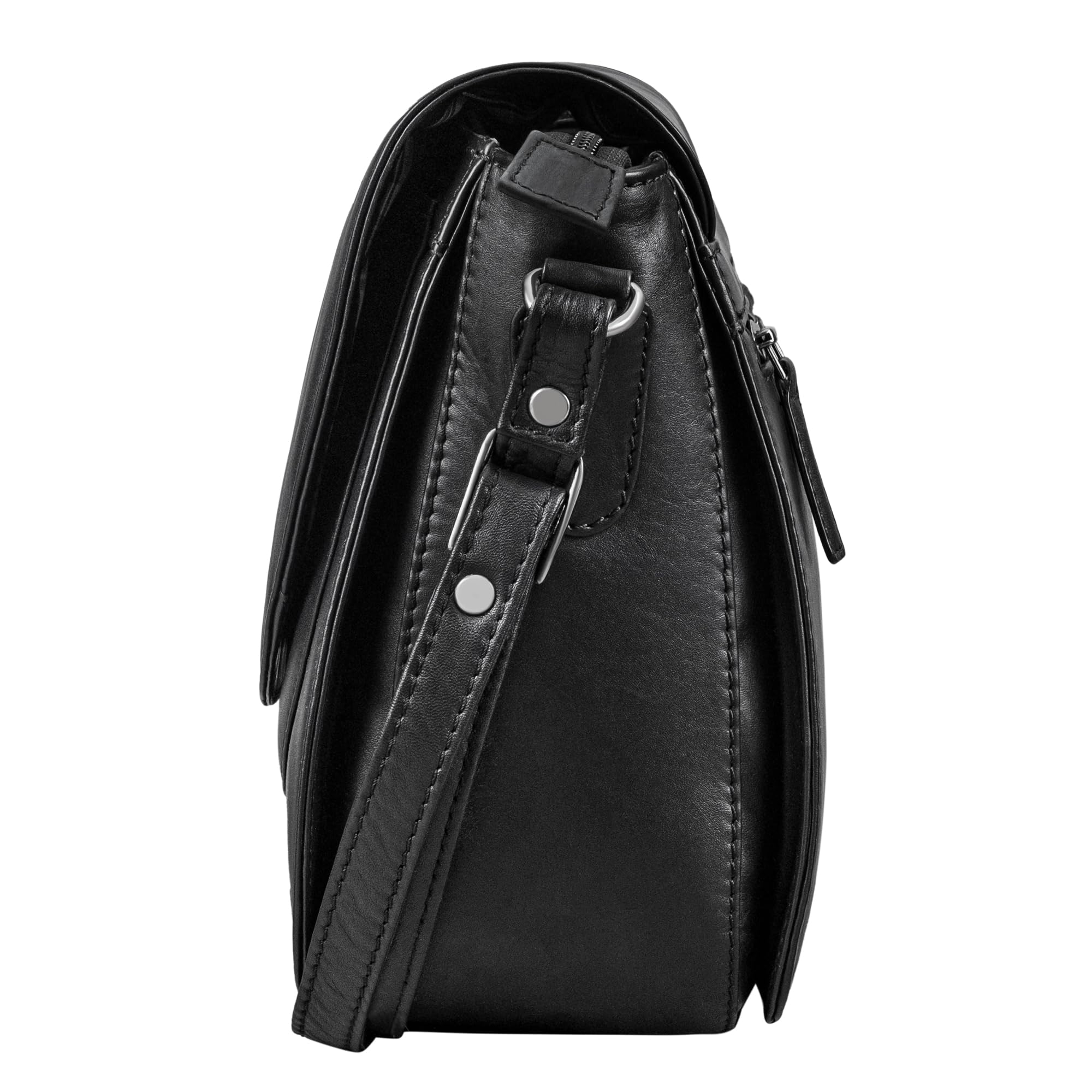 STILORD "Fleur Umhängetasche Damen Leder Mittel-Groß - Elegante Echtleder Handtasche zum Umhängen mit Magnetverschluss - Ideal als Freizeittasche mit Anti-Diebstahl Fach Farbe:luino - braun