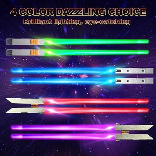 Miniatura 4 de Palillos de sable de luz mejorados, palillos de sable de luz LED brillante, palillos de sable de luz reutilizables para sushi, juego de 4 pares