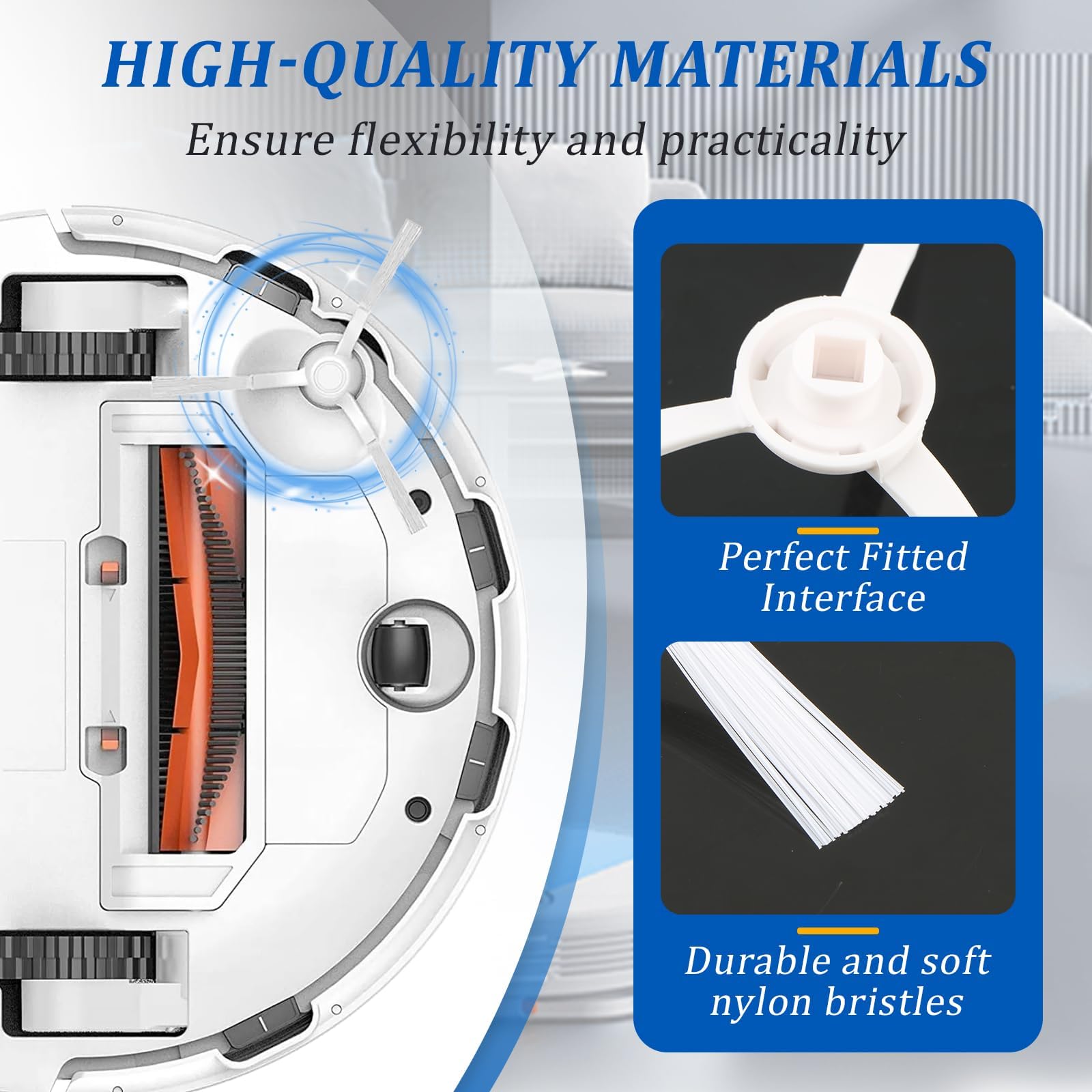 10 Piezas para Xiaomi Robot Vacuum S20/S12/S10 EU Cepillos Laterales para Xiaomi Mi Robot Vacuum Mop 2S / Mop P/Mop Pro Repuesto Cepillo Lateral Aspiradoras