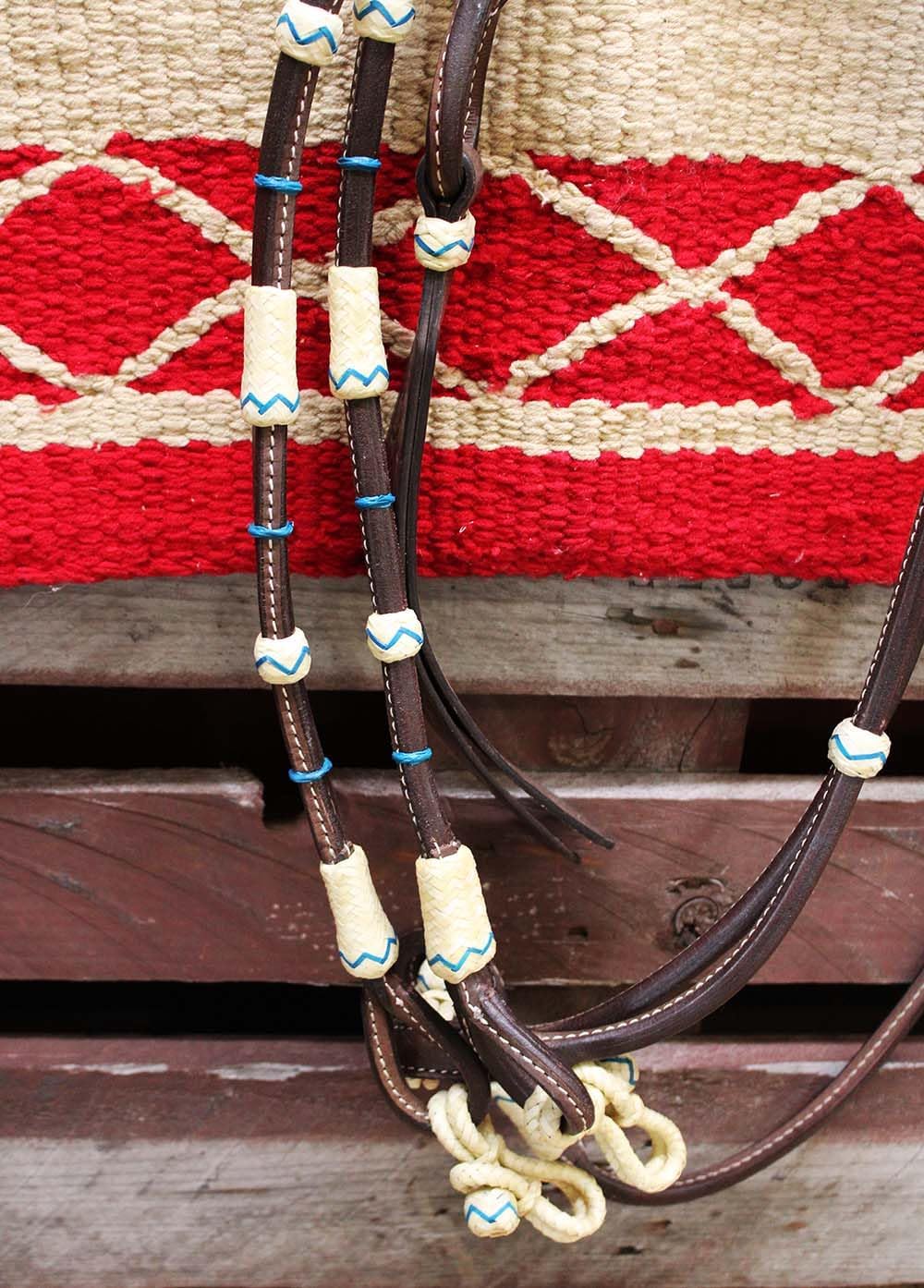 CHALLENGER Horse Western Tack Leather Rawhide Romal Reins 66RT43TR