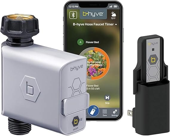 Orbit 21004 B-hyve Smart Hose Faucet Timer with Wi-Fi Hub, Compatible with Alexa,Gray