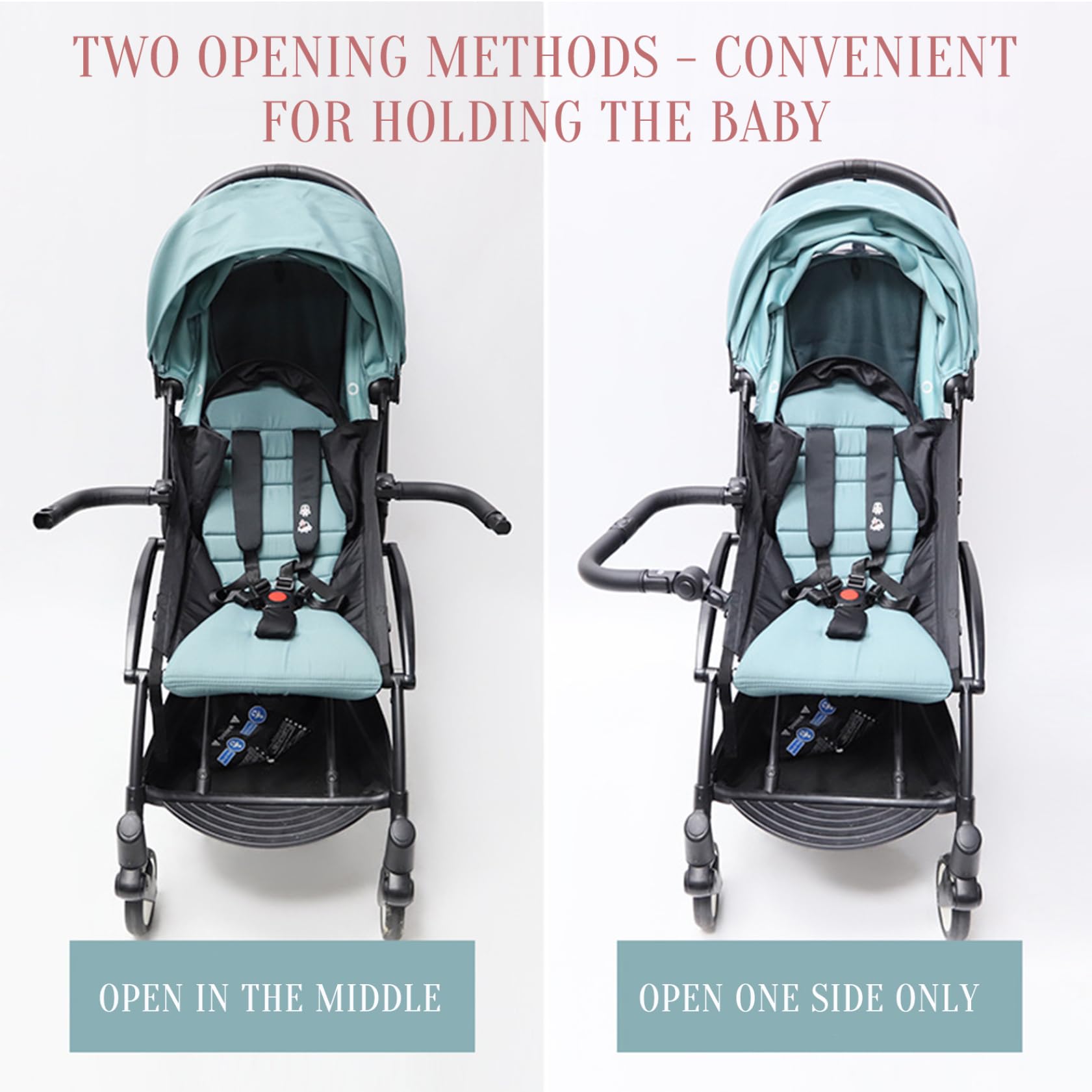 Accessori per passeggino, barra paraurti per passeggino Accessori per maniglie multifunzionali regolabili in pelle PU con interruttore a pulsante per la sicurezza del bambino