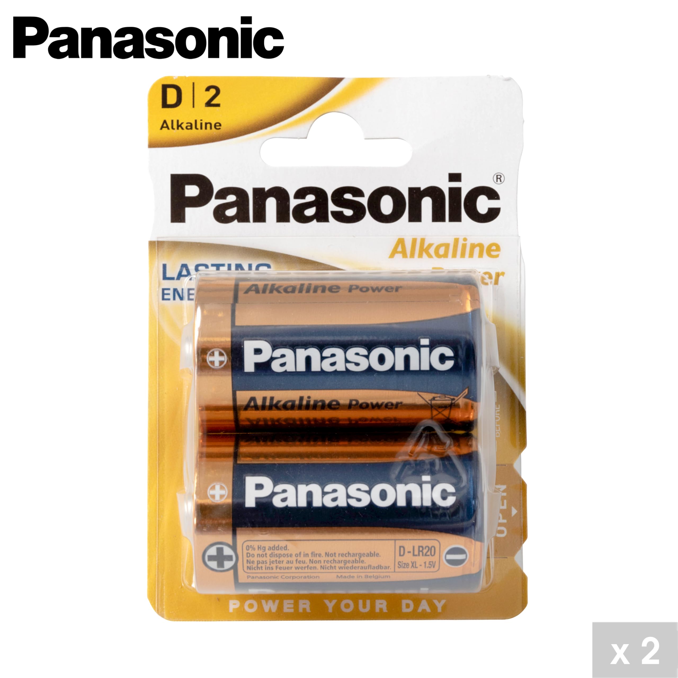 Panasonic Lr20Apb/2Bp LR20A Bateria, Czarny/Złoty, D, 2 Sztuki