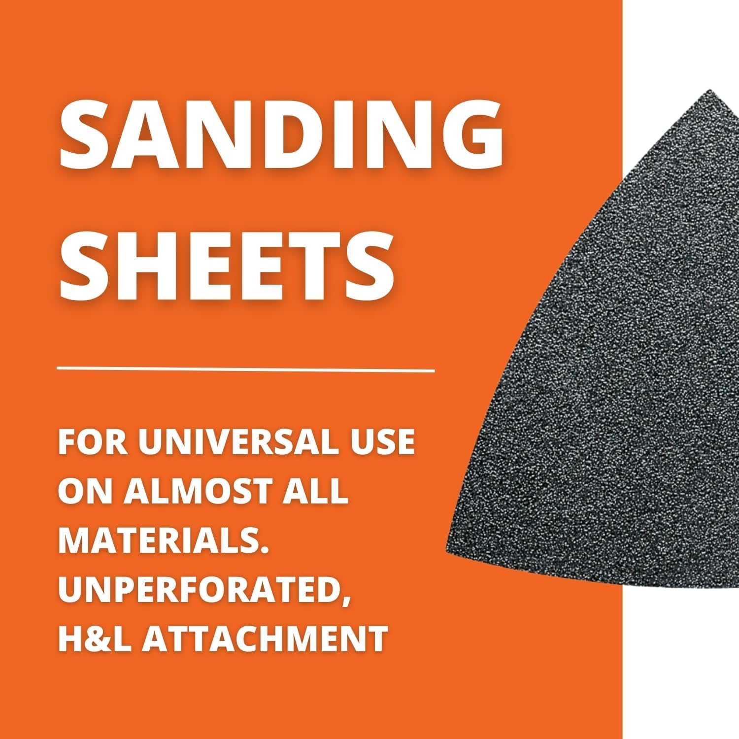 Fein Sanding Sheets with Hook & Loop Attachment - Aluminum Oxide, Full Resin Bond, Multi-Material Use, Unperforated, 240 Grit, 3-1/8" Edge Length, 50-Pack - 63717090018