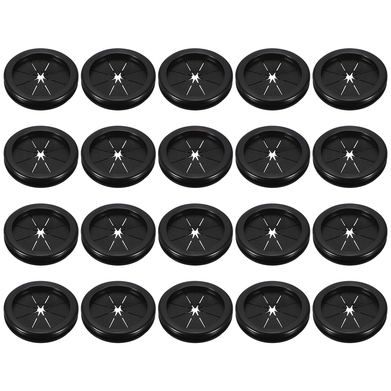 PATIKIL 20Pcs Rubber Plug Hole Grommet Kit, 1.6" Firewall Closed Hole Plug Fire Grommet for Wire Electrical Appliance Plumbing Wiring Automotive Home Improvement, Black