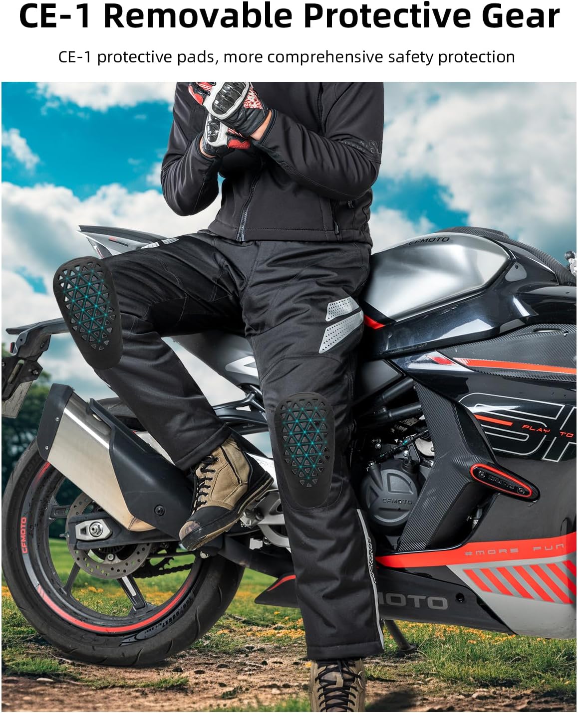 ROCKBROS Winter Motorcycle Pants with Armor Motorcycle Riding Pants CE 1 Detachable Armored Pant - Image 3