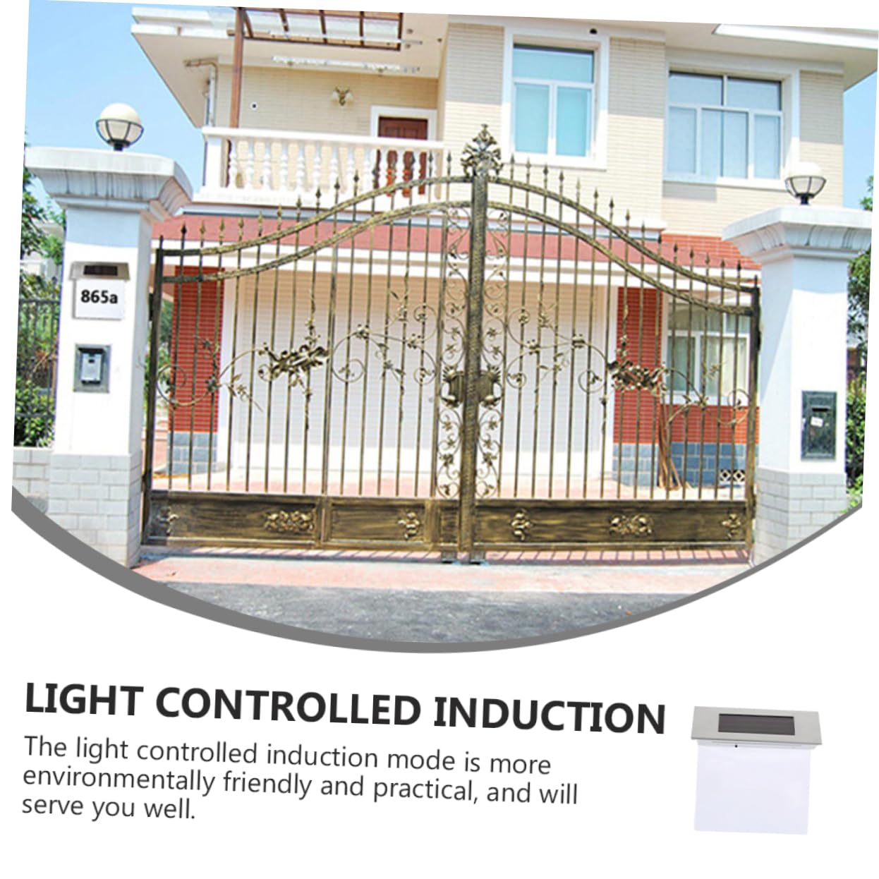 Lampada Solare per Numeri Civici 2 Pezzi con LED Bianco Freddo, Energia Risparmio, Facile da Installare, in Acciaio Inox e Abs, Resistente Ip65 per Uso Esterno Casa