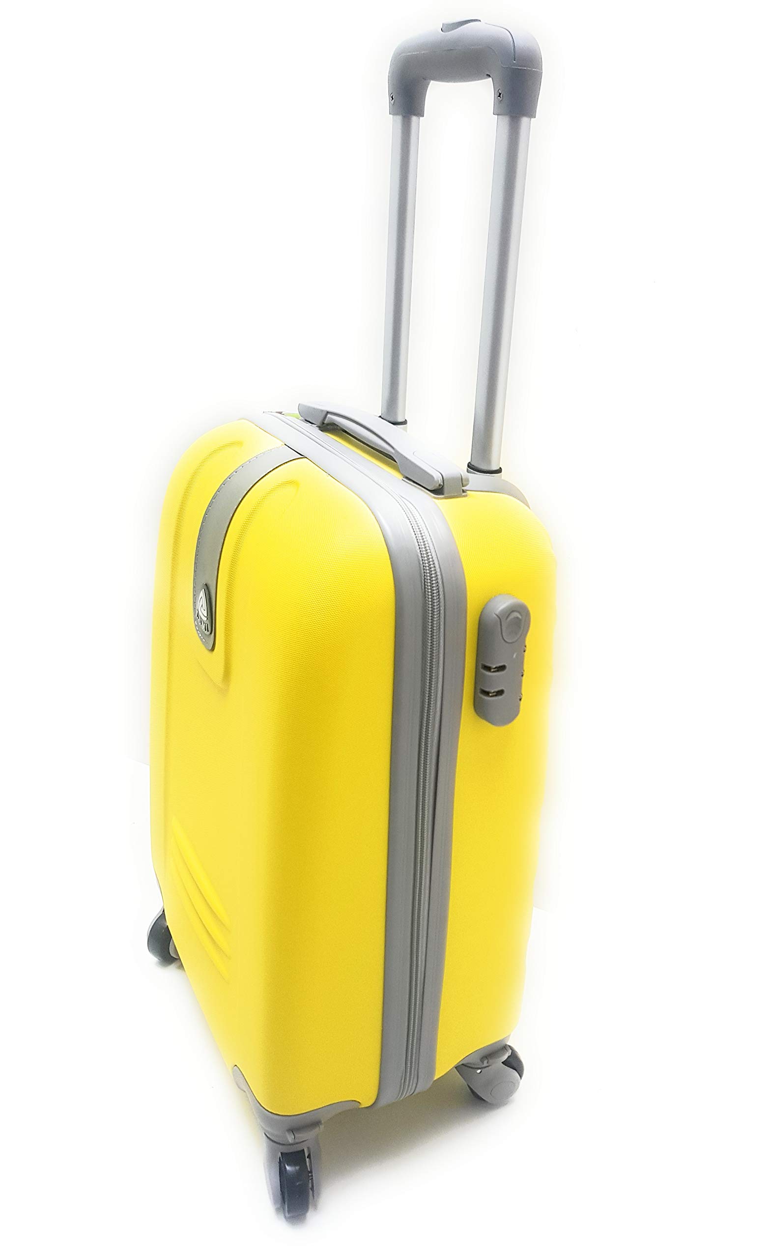 TROLLEY LUMI-ORMI IDONEO RYANAIR Cm.55x40x20 ABS RIGIDO 4 RUOTE Cm.52x37x19 Bagaglio a mano (Giallo)