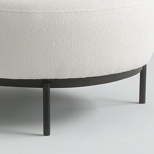 Miniatura 4 de Acanva Silla decorativa moderna con patas de metal de tela similar a la lana, sofá individual de lectura para sala de estar, dormitorio, sala de