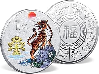 2022 Tiger Commemorative Coin - Tiger New Year Souvenir Coin - Chinese Zodiac Collection Medals, Spring Festival Lucky Zodiac Gifts for Family Children N/a/a