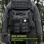 LIVANS Tactical First Aid Pouch, Molle EMT Pouches Rip-Away Military IFAK Medical Bag Outdoor Emergency Survival Kit Quick Release Design Include Red Cross Patch