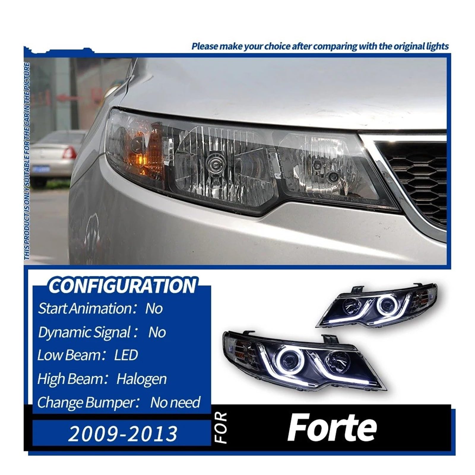 Fanale Anteriore Per KIA Per Forte 2009-2013 Fari Auto DRL Hella LED Bi Xenon Lampadina Fendinebbia Accessori Auto Faro Anteriore
