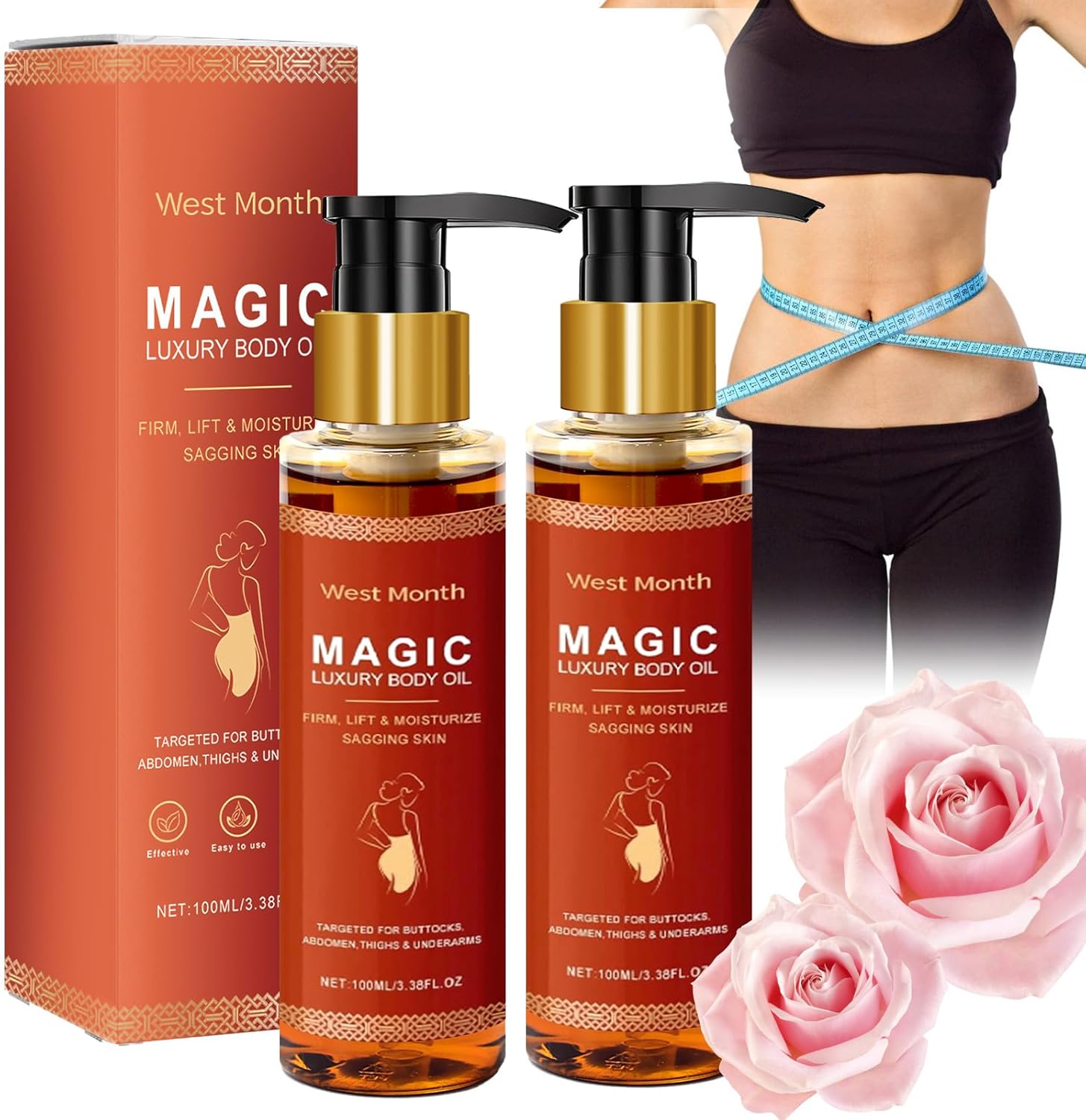 2 PCS Magic Luxury Body Oil for Women,Magic Firming Body Lotion,Glow Remedy Oil,Firming Body Oil for Saggy Skin,Bodys Moisturizing Oils,Magic Bodys Oil For Arms,Chest,Thighs and Tums