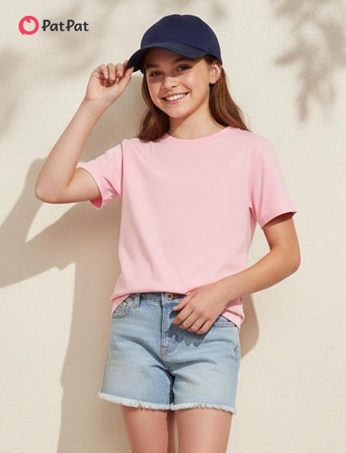 PATPAT Girls Basic Plain T Shirts 5-16 Years Kids Cotton Summer Tops Crewneck Short Sleeve Tees - Image 2