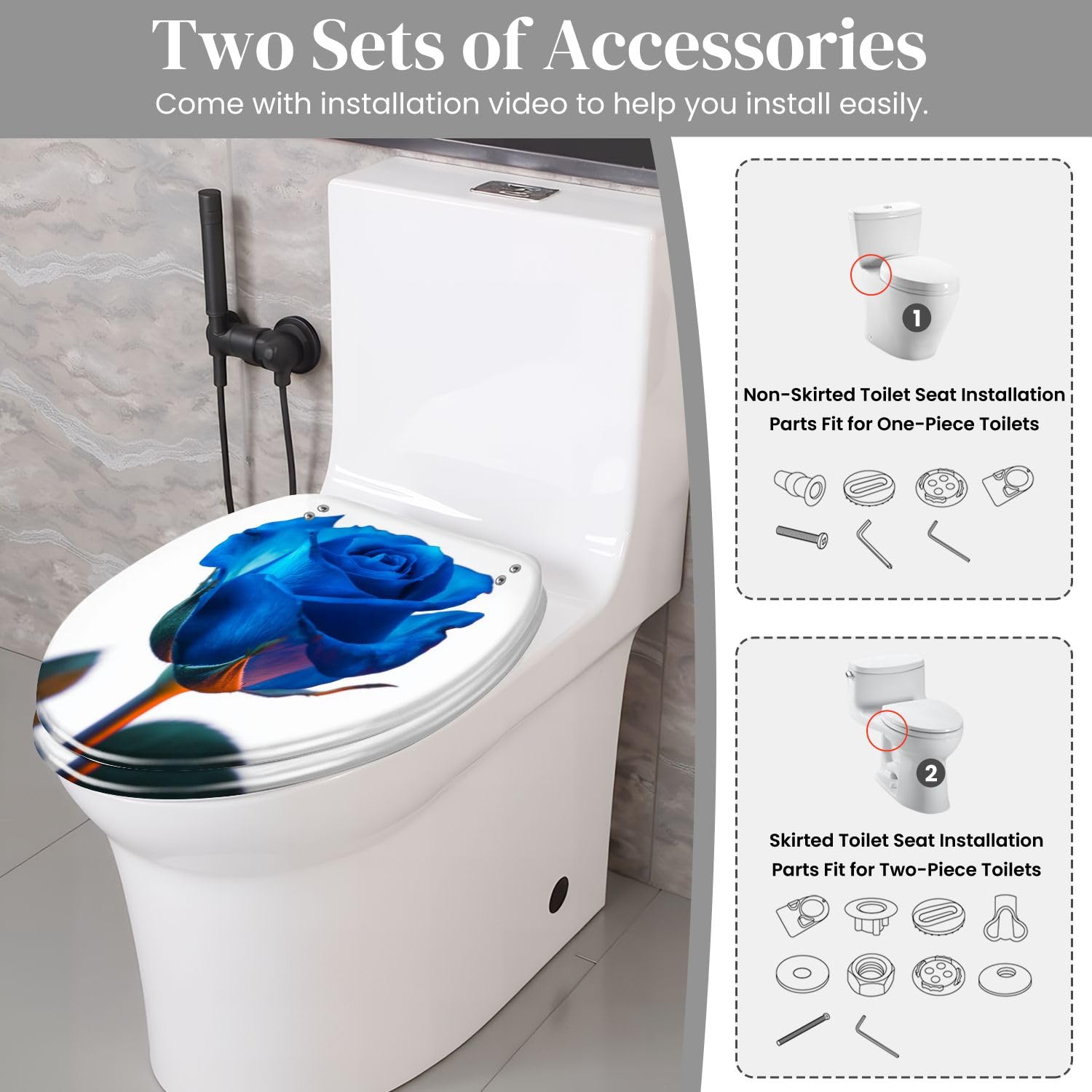 Sedile WC allungato generico per bagno