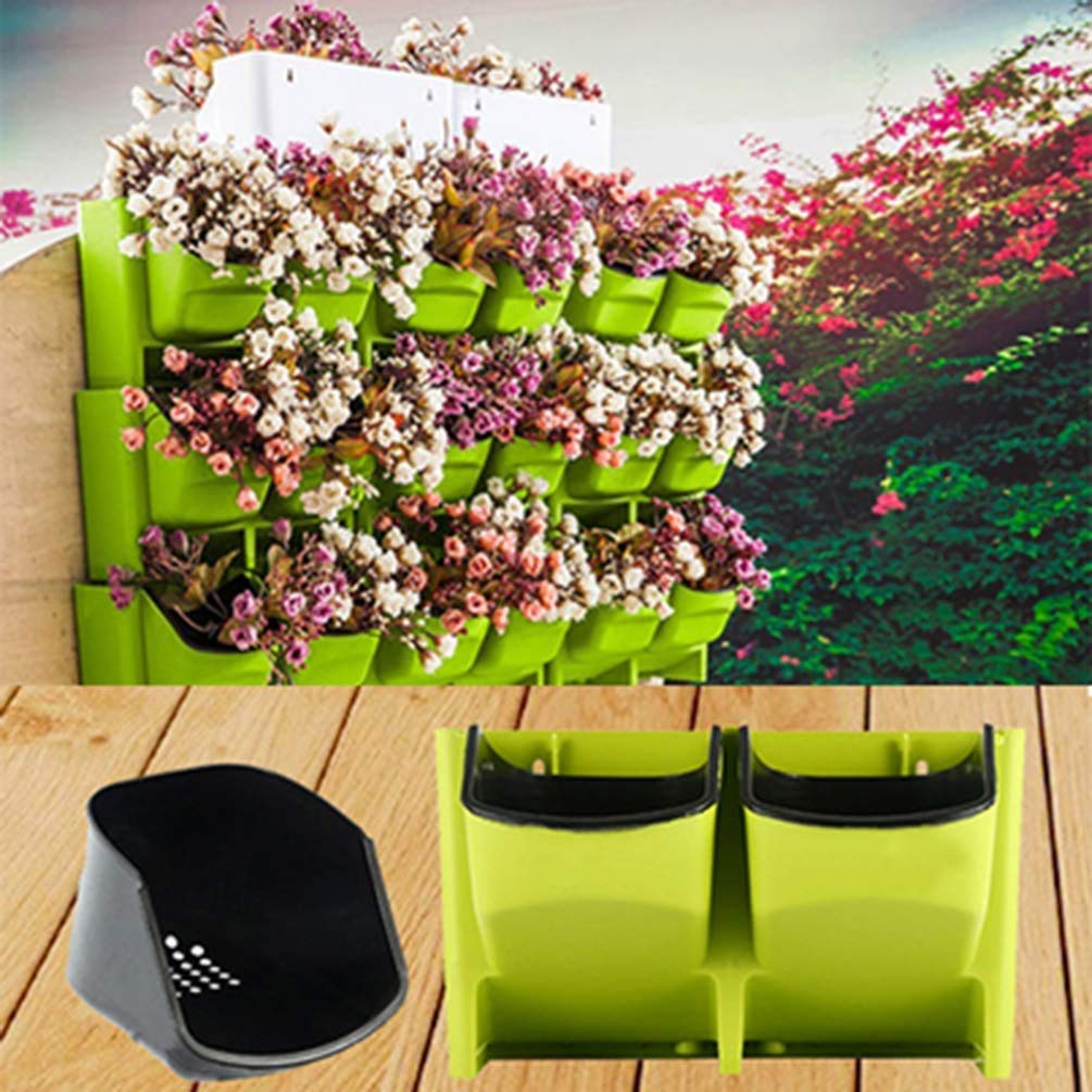 HYLAN Self Watering Vertical Wall Mounted Hanging Flowerpot Vertical Garden Wall Planter Plant Background Decor for Flowers Succulents Vegetables Herbs (Small)