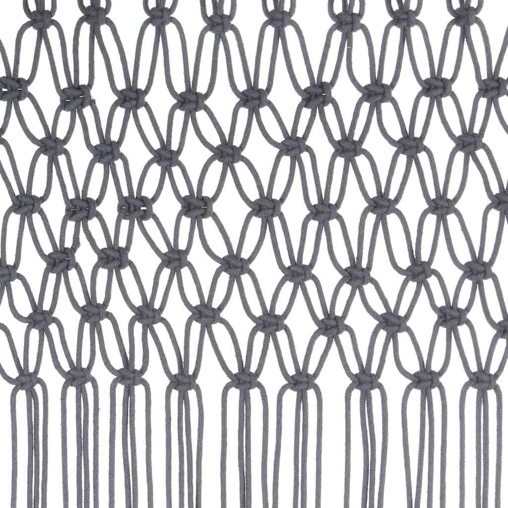 Rideau Macrame 140x240 cm Coton Anthracite