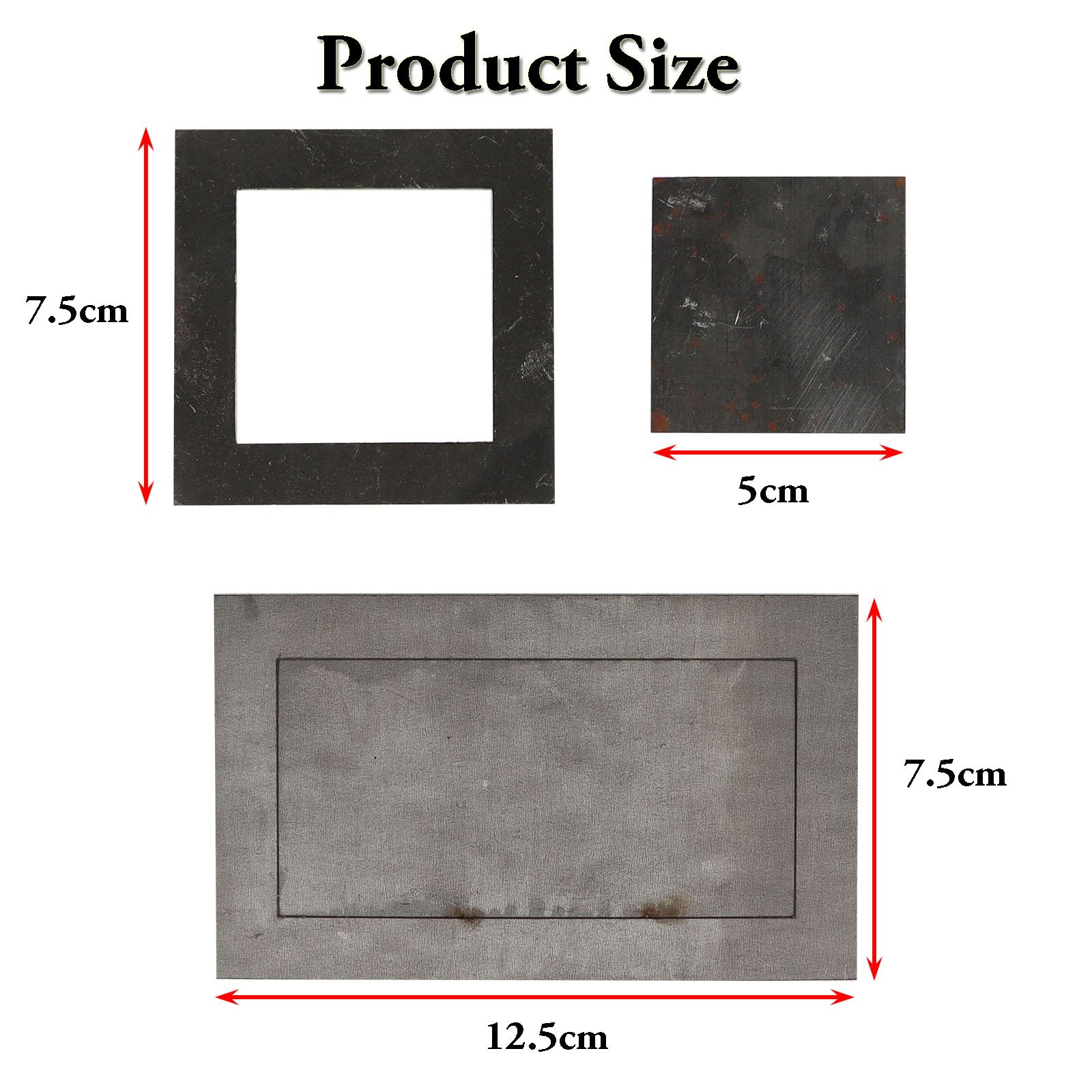 Kit pratica di saldatura, set di cornici e piastre in metallo, cornici quadrate da 7,5 cm e piastre rettangolari da 12,5 x 7,5 cm, materiali didattici per saldatura in acciaio, 24 pezzi