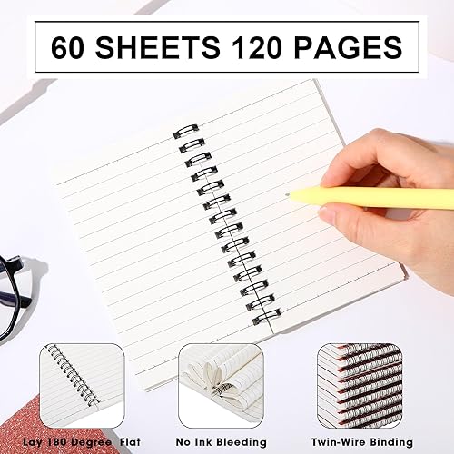 Vista 89 de Jutom 18 cuadernos pequeños en espiral, blocs de notas de 3 x 5 pulgadas, cuadernos de bolsillo pequeño a granel, mini bloc de notas con páginas
